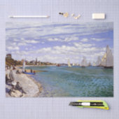 ティッシュペーパーを航海するヨットのビーチのMonetの海 薄葉紙 (クラフト)