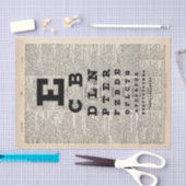 ティッシュペーパーアイチャートを辞書ページに置く 薄葉紙 (クラフト)
