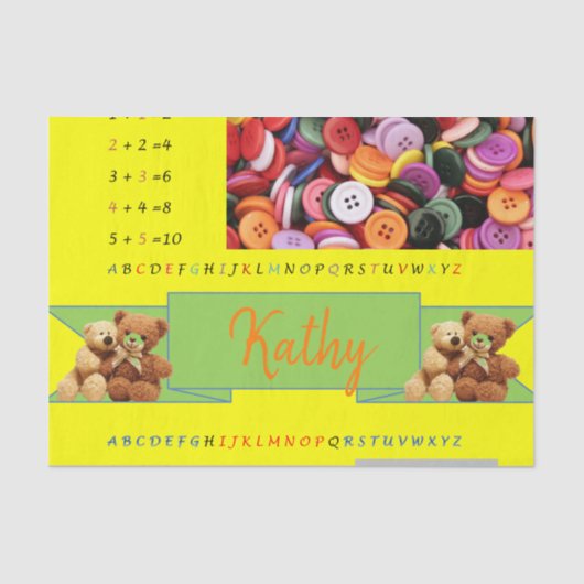 ティッシュペーパーアルファベット番号 薄葉紙 (正面)