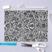 ティッシュペーパーアンティークフローラ分離白黒 薄葉紙 (クラフト)