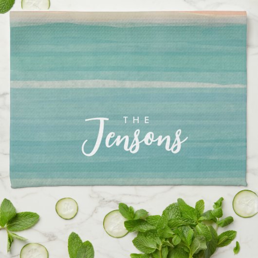 ティッシュペーパーアートサンセットカスタムデザイン キッチンタオル (折り畳み)