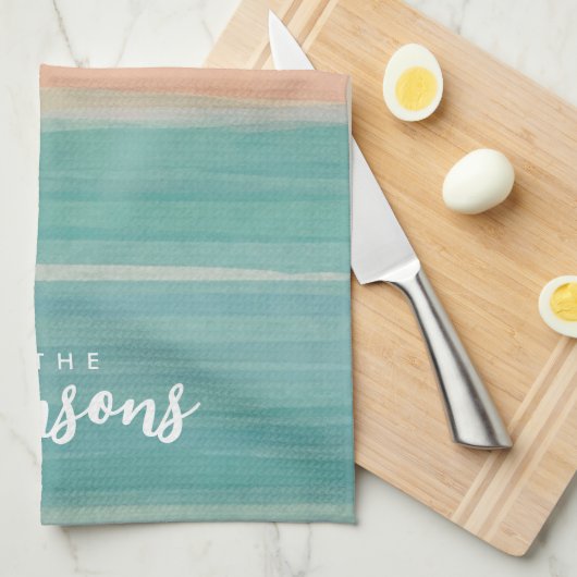 ティッシュペーパーアートサンセットカスタムデザイン キッチンタオル (四つ折り)