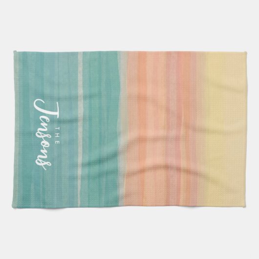 ティッシュペーパーアートサンセットカスタムデザイン キッチンタオル (横)