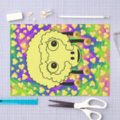 ティッシュペーパーイエローハート羊 薄葉紙 (クラフト)