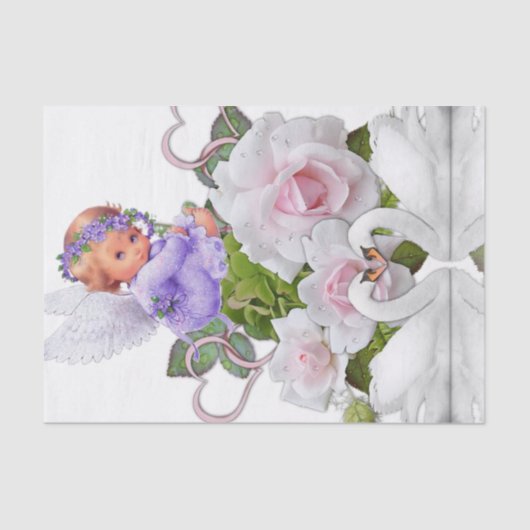 ティッシュペーパーエンジェルホワイトスワンズ 薄葉紙 (正面)