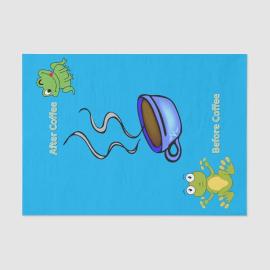 ティッシュペーパーカエルのコーヒー前後 薄葉紙 (正面)