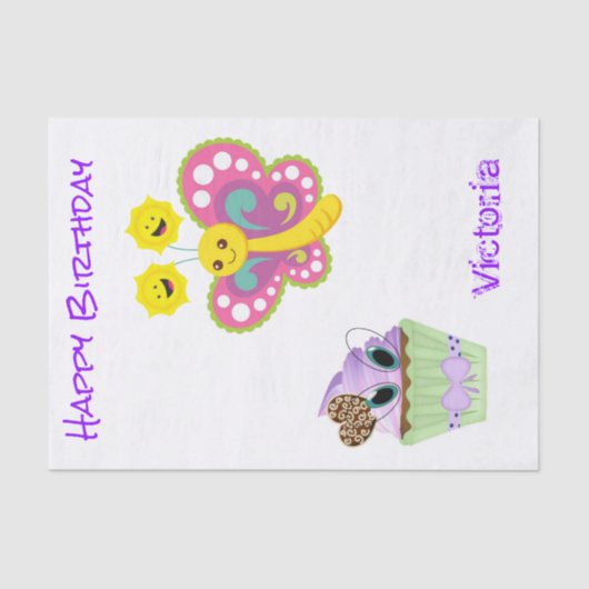 ティッシュペーパーカップケーキバタフライ 薄葉紙 (正面)