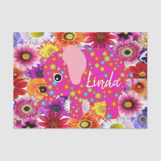 ティッシュペーパーカラフル象 薄葉紙 (正面)