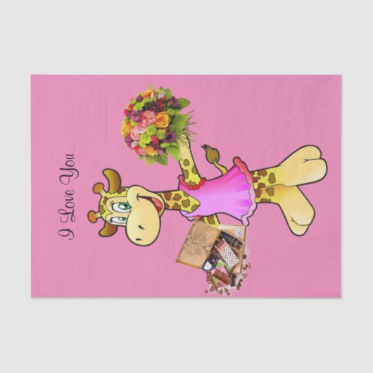 ティッシュペーパーキリンフローラチョコピンク 薄葉紙 (正面)