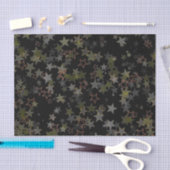 ティッシュペーパークリスマススターアーミーグリーンブラックピーチ 薄葉紙 (クラフト)