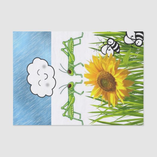 ティッシュペーパーグラスパーサン（昆虫）マルハナバチグラス 薄葉紙 (正面)