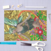 ティッシュペーパーグリーンフェアリーフローラ 薄葉紙 (クラフト)