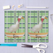 ティッシュペーパーグリーンプレイドダック 薄葉紙 (クラフト)