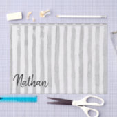 ティッシュペーパーグレイストライプズ 薄葉紙 (クラフト)