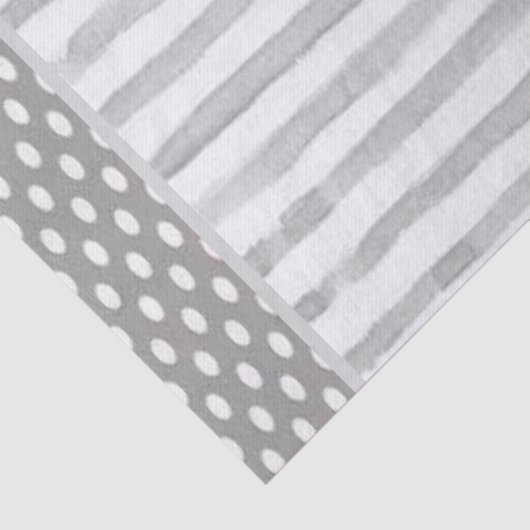 ティッシュペーパーグレイストライプ水玉模様 薄葉紙 (詳細)