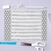 ティッシュペーパーグレイストライプ水玉模様 薄葉紙 (クラフト)