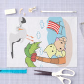 ティッシュペーパーシーガルキャットドッグパームツリービーチ 薄葉紙 (クラフト)