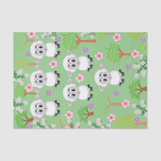 ティッシュペーパーシープグリーンツリーズ 薄葉紙 (正面)