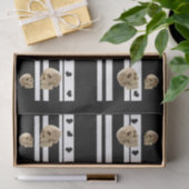 ティッシュペーパースカルブラックハートブラックホワイトストライプ 薄葉紙 (ギフト)