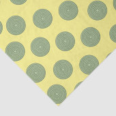 ティッシュペーパーストライプグリーンサークル黄色 薄葉紙 (詳細)