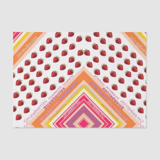 ティッシュペーパーストライプストロベリー 薄葉紙 (正面)