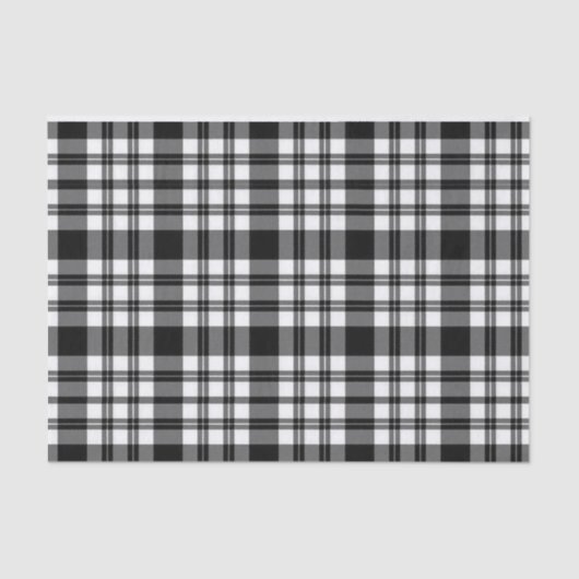 ティッシュペーパーストライプズ白黒プレイド 薄葉紙 (正面)