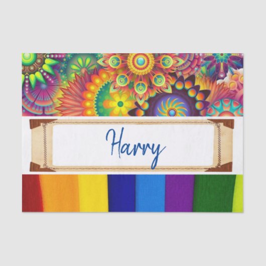 ティッシュペーパーストライプフローラ 薄葉紙 (正面)