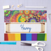 ティッシュペーパーストライプフローラ 薄葉紙 (クラフト)