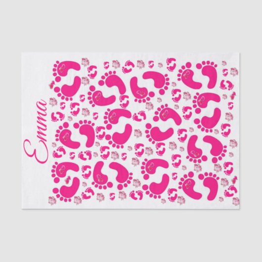 ティッシュペーパーストライプベビー足ガールゾウ 薄葉紙 (正面)