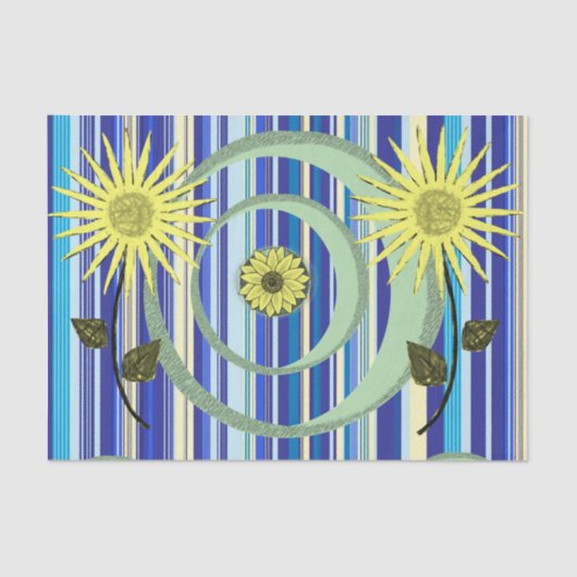 ティッシュペーパーストライプ円形 薄葉紙 (正面)