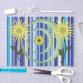 ティッシュペーパーストライプ円形 薄葉紙 (クラフト)