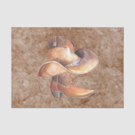 ティッシュペーパーセット(2)カウボーイズブーツ&ハットオン絵を描 薄葉紙