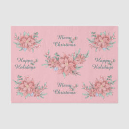 ティッシュペーパーセット(2)ピンクポインセチア・クリスマス 薄葉紙