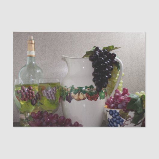 ティッシュペーパーセット(2)ヴィンテージセラミックフルーツデコール 薄葉紙 (正面)