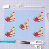 ティッシュペーパーテディベアがクリスマスプレゼント 薄葉紙 (クラフト)