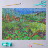 ティッシュペーパーデカップファンゴッホスタイル風景 薄葉紙 (クラフト)