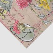 ティッシュペーパーデコパージュ - 花の葉のポストカード 薄葉紙 (詳細)