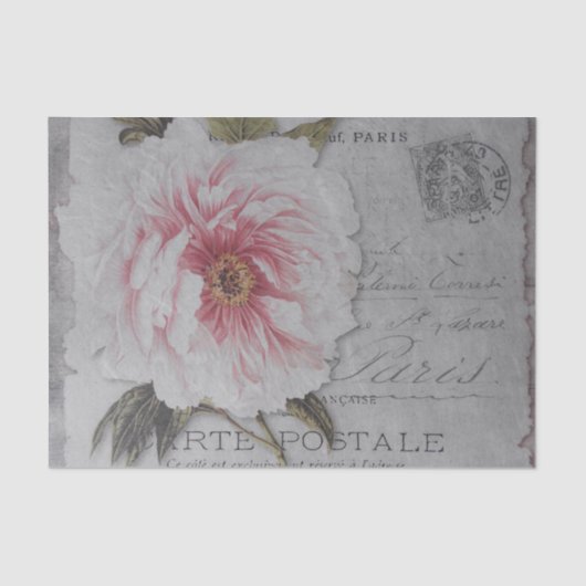 ティッシュペーパーデコペフランスのージ – シャビーシックフローラ 薄葉紙 (正面)