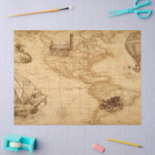 ティッシュペーパーデコページ – 米国のヴィンテージマップ 薄葉紙 (クラフト)