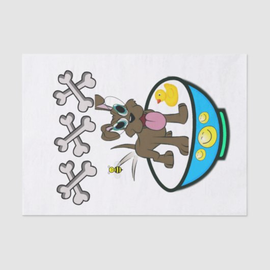 ティッシュペーパードッグイエローダックス浴時間 薄葉紙 (正面)