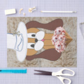 ティッシュペーパードッグストロベリーアイスクリーム 薄葉紙 (クラフト)