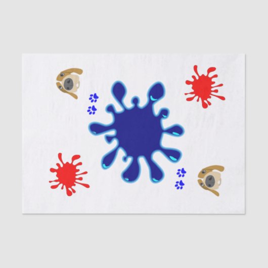 ティッシュペーパードッグ絵を描 薄葉紙 (正面)