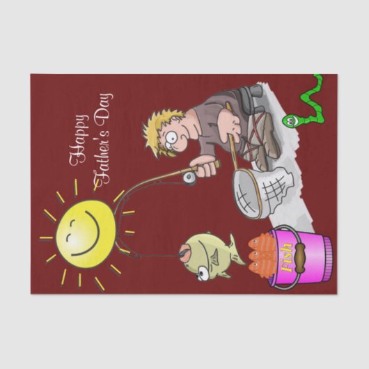 ティッシュペーパーハッピーファーザーズデイフィッシャーマンサン 薄葉紙 (正面)