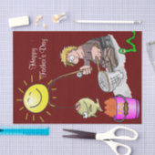 ティッシュペーパーハッピーファーザーズデイフィッシャーマンサン 薄葉紙 (クラフト)