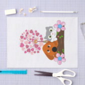 ティッシュペーパーハートドッグキャッツフローラハート 薄葉紙 (クラフト)