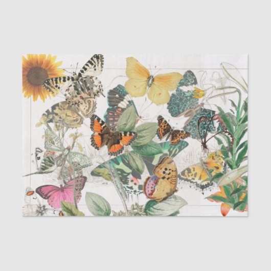 ティッシュペーパーバタフライサンフラワー 薄葉紙 (正面)