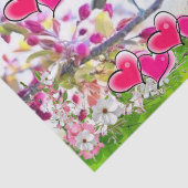 ティッシュペーパーバードピンクハート 薄葉紙 (詳細)
