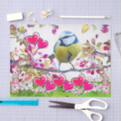 ティッシュペーパーバードピンクハート 薄葉紙 (クラフト)