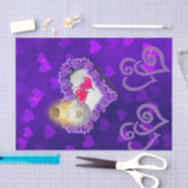 ティッシュペーパーパープルピンクハート 薄葉紙 (クラフト)