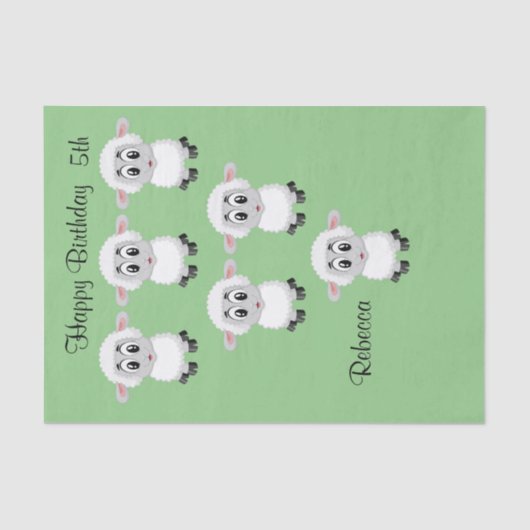 ティッシュペーパーヒツジハッピーバースデー5th 薄葉紙 (正面)